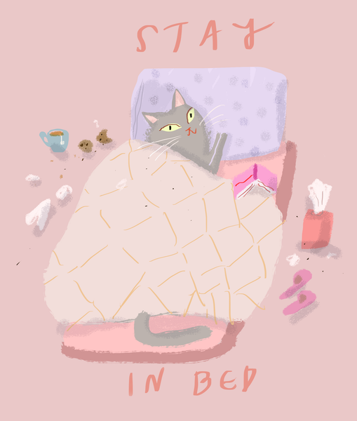 Stay in Bed Cat Print