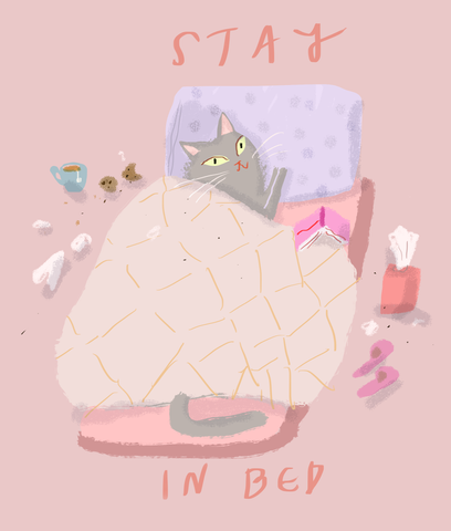 Stay in Bed Cat Print