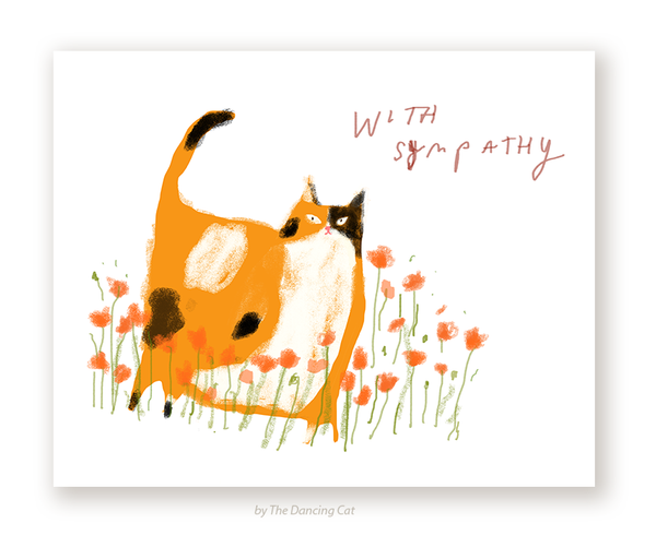 With Sympathy Cat Card - Poppy Cat