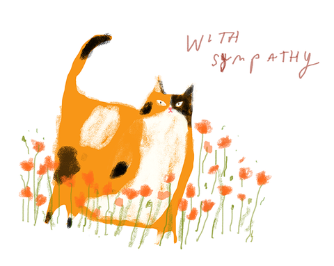 With Sympathy Cat Card - Poppy Cat