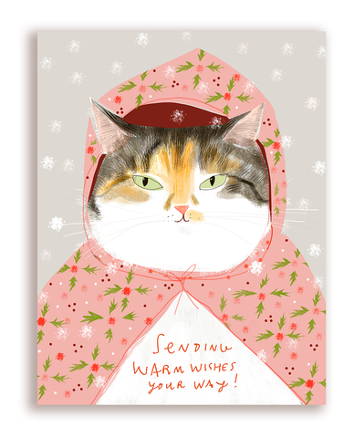 Warm Wishes Cat card