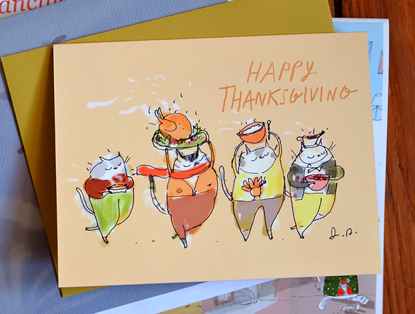 Happy Thanksgiving Cat Card