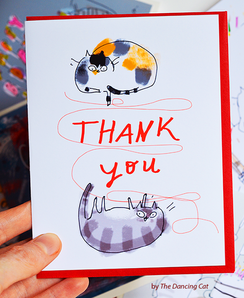 Thank You Card - String Cats