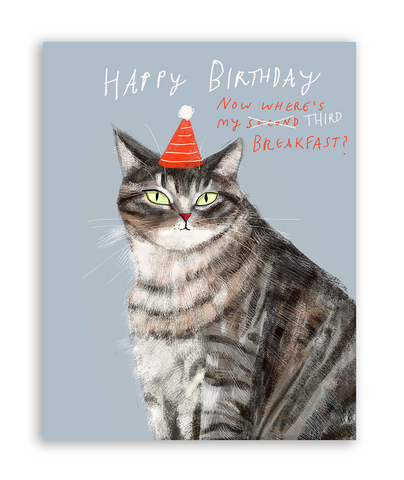 Happy Birthday Cat Card - Second/Third Breakfast