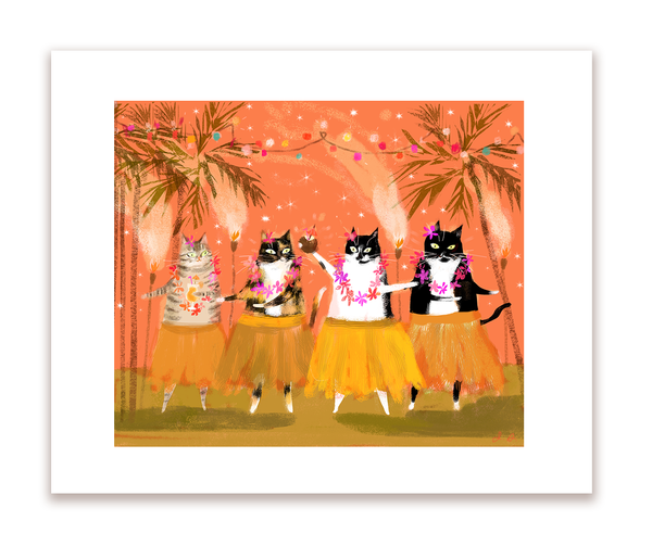 Tiki Time Cat Print
