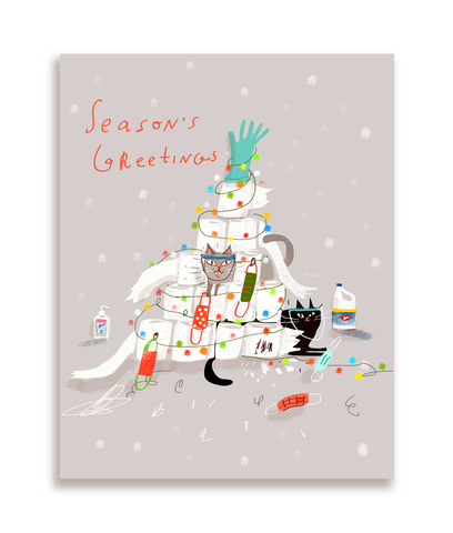 TP Tree Cat Postcards - Set of 12 - Seasons Greetings