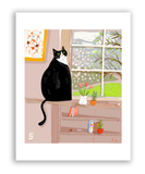 Spring Window Kitty - Cat Print - Custom Colors