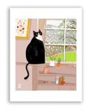 Spring Window Kitty - Cat Print - Large
