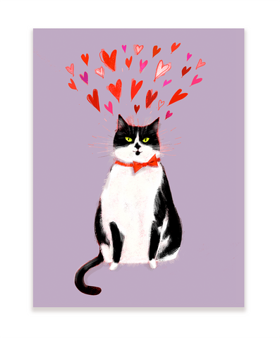 Sending You Lotsa Love - Tuxedo Cat - Love You Cat Card