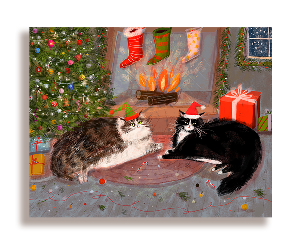 'Twas the Night Before - Christmas Cat Card