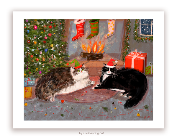 'Twas the Night Before Christmas Cat Print