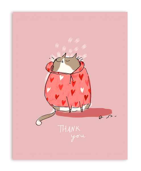 Thank You Heart Hoodie Card