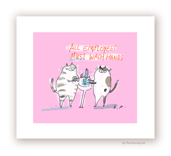 Wash Hands Cat Print