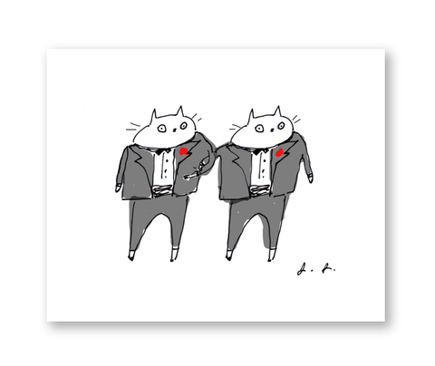 Wedding Cat Card- Groom & Groom