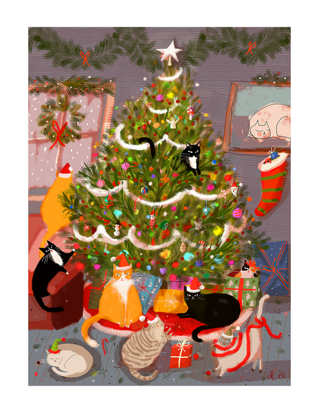 Meowy Catmess - Christmas Cat Print